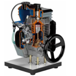 Two Stroke Single Cylinder Petrol Engine (Sectioned)
